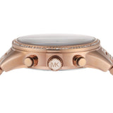 Michael Kors Ritz Chronograph Rose Gold Dial Rose Gold Steel Strap Watch For Women - MK6485 Authentic Buy Shop Now