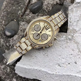 Michael Kors Mini Bradshaw Crystals Gold Dial Gold Steel Strap Watch For Women - MK6494 Authentic Buy Shop Now