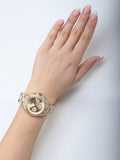 Michael Kors Mini Bradshaw Crystals Gold Dial Gold Steel Strap Watch For Women - MK6494 Authentic Buy Shop Now