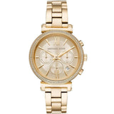 Michael Kors Sofie Chronograph Quartz Gold Dial Gold Steel Strap Watch For Women - MK6559 Authentic Buy Shop Now