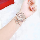 Michael Kors Ritz Chronograph Rose Gold Dial Rose Gold Steel Strap Watch For Women - MK6598 Authentic Buy Shop Now
