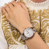 Michael Kors Ritz Chronograph White Dial Two Tone Steel Strap Watch For Women - MK6651 Authentic Buy Shop Now