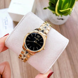 Michael Kors Runway Mercer Quartz Black Dial Two Tone Steel Strap Watch For Women - MK6672 Authentic Buy Shop Now