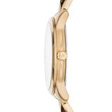 Michael Kors Petite Runway Mercer Blue Dial Gold Steel Strap Watch For Women - MK6673 Authentic Buy Shop Now