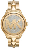Michael Kors Runway Mercer Crystals Gold Dial Gold Steel Strap Watch For Women - MK6714 Authentic Buy Shop Now
