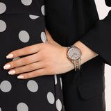 Michael Kors Runway Mercer Crystals Silver Dial Two Tone Steel Strap Watch For Women - MK6716 Authentic Buy Shop Now
