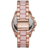 Michael Kors Bradshaw Chronograph Pink Dial Two Tone Steel Strap Watch For Women - MK6830 Authentic Buy Shop Now