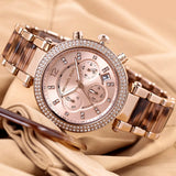 Michael Kors Parker Chronograph Rose Gold Dial Two Tone Steel Strap Watch For Women - MK6832 Authentic Buy Shop Now