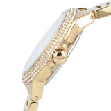 Michael Kors Mini Camille Chronograph White Dial Rose Gold Steel Strap Watch For Women - MK6844 Authentic Buy Shop Now