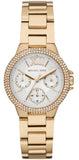 Michael Kors Mini Camille Chronograph White Dial Rose Gold Steel Strap Watch For Women - MK6844 Authentic Buy Shop Now