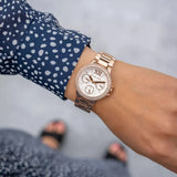 Michael Kors Camille Multifunction White Dial Rose Gold Steel Strap Watch For Women - MK6845 Authentic Buy Shop Now