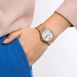 Michael Kors Camille Multifunction White Dial Rose Gold Steel Strap Watch For Women - MK6845 Authentic Buy Shop Now