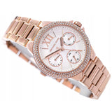 Michael Kors Camille Multifunction White Dial Rose Gold Steel Strap Watch For Women - MK6845 Authentic Buy Shop Now