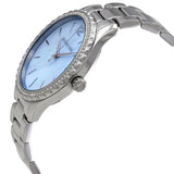 Michael Kors Layton Chronograph Mother of Pearl Blue Dial Silver Steel Strap Watch For Women - MK6847 Authentic Buy Shop Now