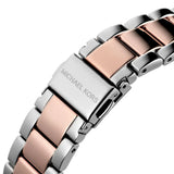 Michael Kors Layton Three Hand Mother of Pearl White Dial Two Tone Steel Strap Watch For Women - MK6849 Authentic Buy Shop Now
