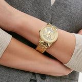 Michael Kors Ritz Pave Crystals Gold Dial Gold Steel Strap Watch for Women - MK6862 Authentic Buy Shop Now