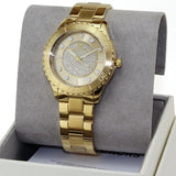Michael Kors Runway Three-Hand Gold Dial Gold Steel Strap Watch For Women - MK6911 Authentic Buy Shop Now