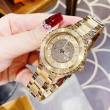Michael Kors Runway Three-Hand Gold Dial Gold Steel Strap Watch For Women - MK6911 Authentic Buy Shop Now