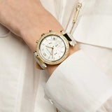 Michael Kors Parker Chronograph White Dial White Leather Strap Watch For Women - MK6916 Authentic Buy Shop Now