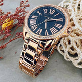 Michael Kors Kacie Three Hand Black Dial Rose Gold Steel Strap Watch for Women - MK6930 Authentic Buy Shop Now