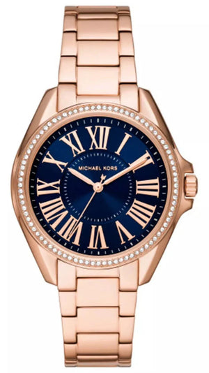 Michael Kors Kacie Three Hand Black Dial Rose Gold Steel Strap Watch for Women - MK6930 Authentic Buy Shop Now