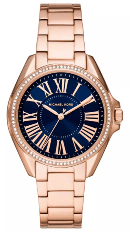 Michael Kors Kacie Three Hand Black Dial Rose Gold Steel Strap Watch for Women - MK6930 Authentic Buy Shop Now
