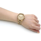 Michael Kors Ritz Chronograph Gold Dial Gold Steel Strap Watch For Women - MK6937 Authentic Buy Shop Now