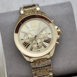 Michael Kors Wren Chronograph Gold Dial Gold Steel Strap Watch for Women - MK6952 Authentic Buy Shop Now