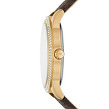 Michael Kors Tibby Multifunction Gold Dial Brown Leather Strap Watch For Women - MK6966 Authentic Buy Shop Now