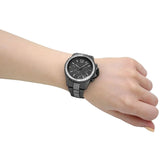 Michael Kors Everest Chronograph Black Dial Grey Steel Strap Watch For Women - MK6974 Authentic Buy Shop Now
