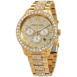 Michael Kors Layton Chronograph Gold Dial Gold Steel Strap Watch For Women - MK6977 Authentic Buy Shop Now