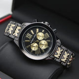Michael Kors Wren Chronograph Black Dial Two Tone Steel Strap Watch for Women - MK6978 Authentic Buy Shop Now