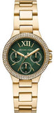 Michael Kors Camille Multifunction Green Dial Gold Steel Strap Watch For Women - MK6981 Authentic Buy Shop Now