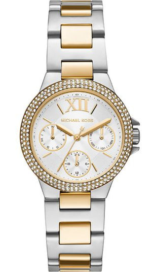 Michael Kors Camille Multifunction Silver Dial Two Tone Steel Strap Watch For Women - MK6982 Authentic Buy Shop Now
