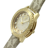 Michael Kors Runway Three Hand Quartz Gold Dial Brown Leather Strap Watch For Women - MK6999 Authentic Buy Shop Now