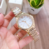 Michael Kors Mindy Three Hand White Dial Rose Gold Steel Strap Watch for Women - MK7078 Authentic Buy Shop Now
