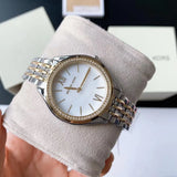 Michael Kors Mindy Three Hand White Dial Two Tone Steel Strap Watch For Women - MK7084 Authentic Buy Shop Now