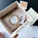 Michael Kors Mindy Three Hand White Dial Two Tone Steel Strap Watch For Women - MK7084 Authentic Buy Shop Now