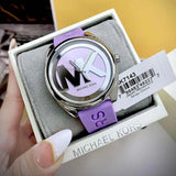 Michael Kors Janelle Three Hand Purple Dial Purple Rubber Strap Watch For Women - MK7143 Authentic Buy Shop Now