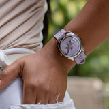 Michael Kors Janelle Three Hand Purple Dial Purple Rubber Strap Watch For Women - MK7143 Authentic Buy Shop Now
