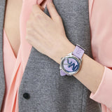 Michael Kors Janelle Three Hand Purple Dial Purple Rubber Strap Watch For Women - MK7143 Authentic Buy Shop Now