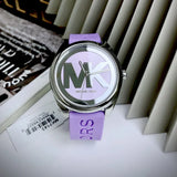 Michael Kors Janelle Three Hand Purple Dial Purple Rubber Strap Watch For Women - MK7143 Authentic Buy Shop Now