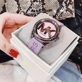 Michael Kors Janelle Three Hand Purple Dial Purple Rubber Strap Watch For Women - MK7143 Authentic Buy Shop Now