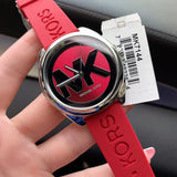Michael Kors Janelle Three Hand Red Dial Red Rubber Strap Watch For Women - MK7144 Authentic Buy Shop Now