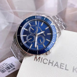 Michael Kors Cunningham Multifunction Blue Dial Silver Steel Strap Watch For Men - MK7153 Authentic Buy Shop Now