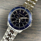 Michael Kors Cunningham Multifunction Blue Dial Silver Steel Strap Watch For Men - MK7153 Authentic Buy Shop Now