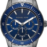Michael Kors Chronograph Cunningham Multifunction Blue Dial Grey Steel Strap Watch For Men - MK7155 Authentic Buy Shop Now