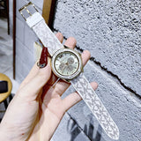 Michael Kors Jessa Multifunction Gold Dial White Leather Strap Watch For Women - MK7204 Authentic Buy Shop Now