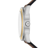 Michael Kors Jessa Multifunction Silver Dial Brown Leather Strap Watch For Women - MK7205 Authentic Buy Shop Now