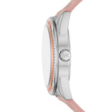 Michael Kors Multifunction Silver Dial Pink Leather Strap Watch For Women - MK7206 Authentic Buy Shop Now